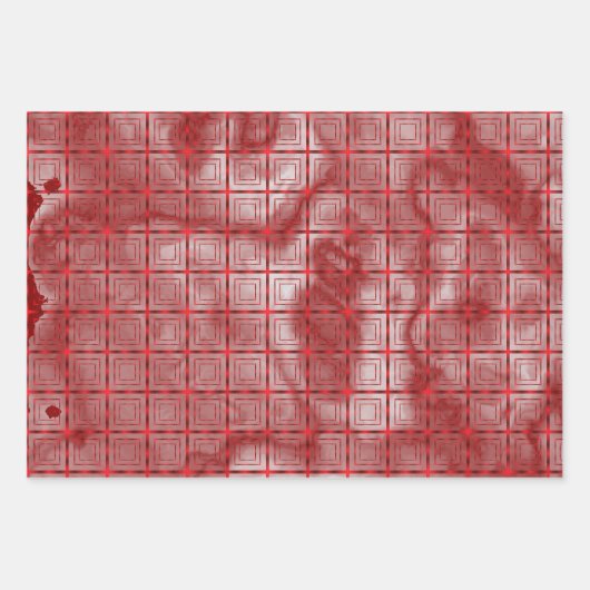 Feuille De Papier Cadeau Motif Rouge Géométrique Moderne Et Marbre Bourgogn (Devant)