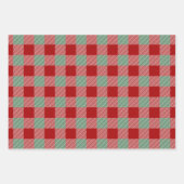 Feuille De Papier Cadeau Motif Rustique Rouge Et Vert Plaid (Devant)
