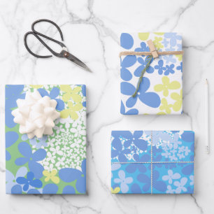 Feuille De Papier Cadeau Motif sans couture de fleurs sauvages.
