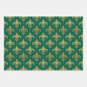Feuille De Papier Cadeau Motif sans soudure Gold fleur-de-lis (Devant)