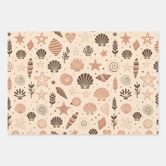 Feuille De Papier Cadeau Motif Seashell (Devant)
