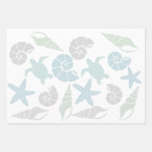 Feuille De Papier Cadeau Motif Seashell & Sea Turtle (Devant)