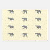 Feuille De Papier Cadeau Motif silhouette d'éléphant gris (Devant 3)