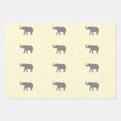 Feuille De Papier Cadeau Motif silhouette d'éléphant gris (Devant 2)