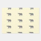 Feuille De Papier Cadeau Motif silhouette d'éléphant gris (Devant)