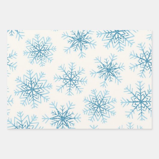 Feuille De Papier Cadeau Motif Snowflake (Devant)