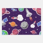 Feuille De Papier Cadeau Motif spatial (Devant 3)