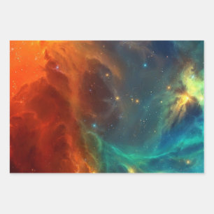 Feuille De Papier Cadeau Motif spatial