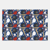 Feuille De Papier Cadeau Motif sportif de baseball (Devant)