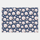 Feuille De Papier Cadeau Motif sportif de baseball (Devant)