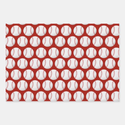 Feuille De Papier Cadeau Motif sportif de baseball (Devant 2)