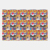 Feuille De Papier Cadeau motif super-héros carrelé (Devant)