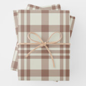 Feuille De Papier Cadeau Motif Tartan Brown Mocha Mousse (En situation)