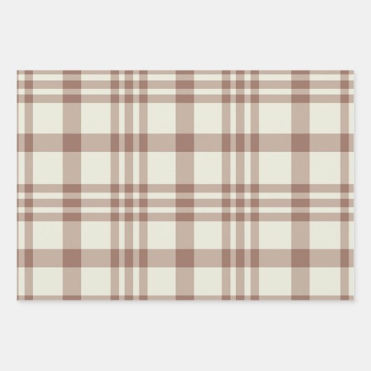 Feuille De Papier Cadeau Motif Tartan Brown Mocha Mousse (Devant)