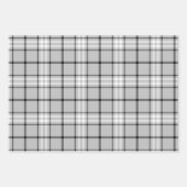 Feuille De Papier Cadeau Motif Tartan gris monochrome (Devant 3)