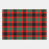 Feuille De Papier Cadeau Motif Tartan vert rouge moderne (Devant 3)