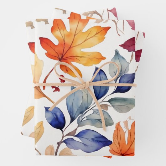 Feuille De Papier Cadeau Motif transparent à l'automne (En situation)