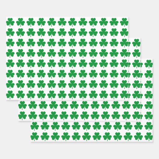 Feuille De Papier Cadeau Motif Trèfle (Lot)