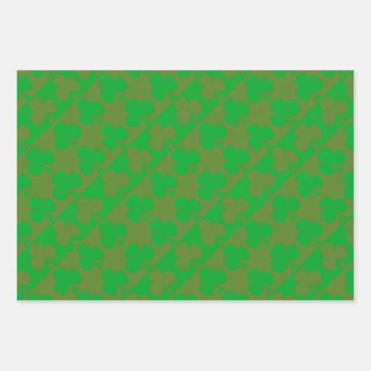 Feuille De Papier Cadeau Motif Trèfle (Devant)