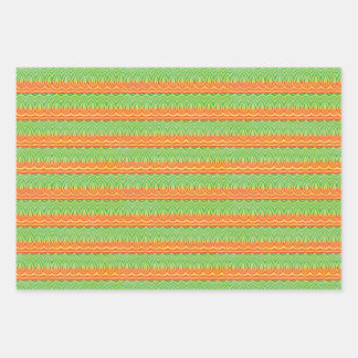 Feuille De Papier Cadeau Motif Tribal Géométrique Rétro Milieu de Siècle
