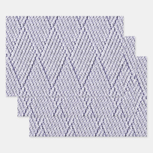 Feuille De Papier Cadeau Motif tricot diamant faux gris argenté