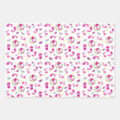 Feuille De Papier Cadeau Motif tropical, Flamants roses, pastèques, Fleurs (Devant)