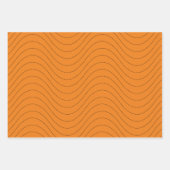Feuille De Papier Cadeau Motif Vague Noir Et Orange (Devant 2)
