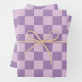 Feuille De Papier Cadeau Motif vérifié dans Double Lumière Violet (En situation)