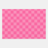 Feuille De Papier Cadeau Motif vérifié rose (Devant 3)