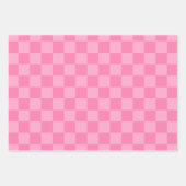 Feuille De Papier Cadeau Motif vérifié rose (Devant 2)