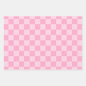 Feuille De Papier Cadeau Motif vérifié rose (Devant)