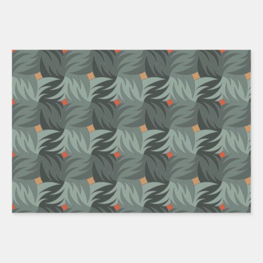 Feuille De Papier Cadeau Motif vert de Noël moderne (Devant 2)