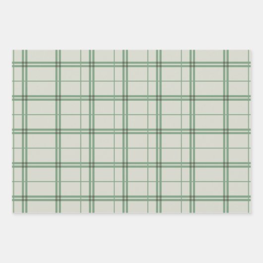 Feuille De Papier Cadeau Motif vert pâle Coche d'impression Tartan (Devant)