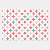 Feuille De Papier Cadeau Motif vert rose du milieu du siècle (Devant)