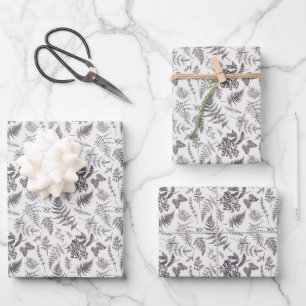 Feuille De Papier Cadeau Motif vintage Botany et Papillon