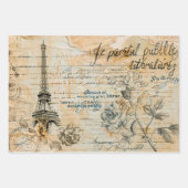 Feuille De Papier Cadeau Motif vintage Paris Collage (Devant)