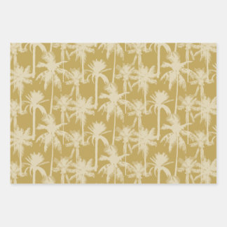 Feuille De Papier Cadeau Motif Vintage Tropical Palm Tree