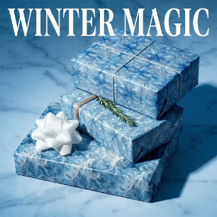 Feuille De Papier Cadeau Motif vitres givrees et cristaux de glace