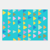 Feuille De Papier Cadeau Motif Whimsical et Triangle mignon en Turquoise (Devant)
