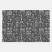 Feuille De Papier Cadeau Motif Whimsical Paris Doodles (Devant)