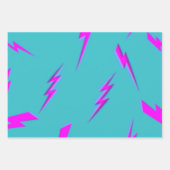 Feuille De Papier Cadeau Motif Yellow Lightning Blue Arrière - plan Y2K (Devant 3)