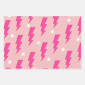 Feuille De Papier Cadeau Motif Yellow Lightning Blue Arrière - plan Y2K (Devant 2)