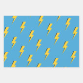 Feuille De Papier Cadeau Motif Yellow Lightning Blue Arrière - plan Y2K (Devant)