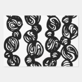 Feuille De Papier Cadeau Motif Zendoodle noir et blanc (Devant 3)
