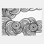Feuille De Papier Cadeau Motif Zendoodle noir et blanc (Devant 2)