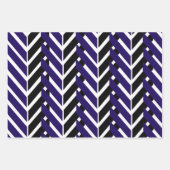 Feuille De Papier Cadeau Motif Zigzag moderne bleu blanc Chevron (Devant 3)