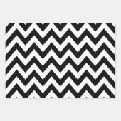 Feuille De Papier Cadeau Motif Zigzag noir et blanc Chevron (Devant)