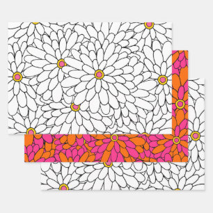 Feuille De Papier Cadeau Motifs Abstraits de Zinnia