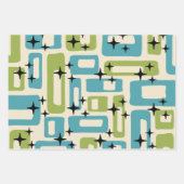 Feuille De Papier Cadeau Motifs atomiques modernes du milieu du siècle (Devant 2)