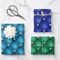 Motifs bleu et vert diamantés élégants capitonnés